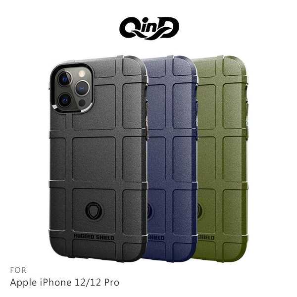 【愛瘋潮】QinD Apple iPhone 12/12 Pro (6.1吋) 5G 戰術護盾保護套 鏡頭加高 保護套