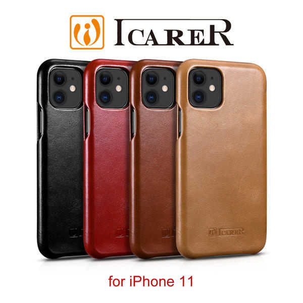 【愛瘋潮】ICARER 復古曲風 iPhone 11 磁吸側掀 手工真皮皮套 6.1吋