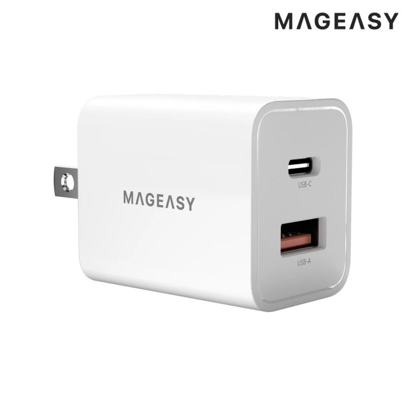 MAGEASY Force 氮化鎵快速電源供應器(30W) 快充頭 可折疊 迷你便攜 雙孔設計【愛瘋潮】