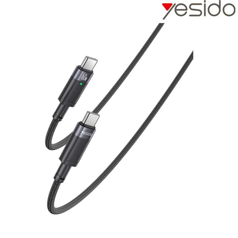 傳輸線 yesido CA160 Type-C to Type-C 充電數據線(60W)(1.2M) 120公分 充電線