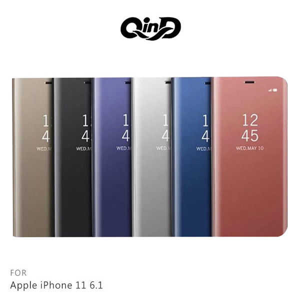 【愛瘋潮】QinD Apple iPhone 11 (6.1吋) 透視皮套 鏡面電鍍殼
