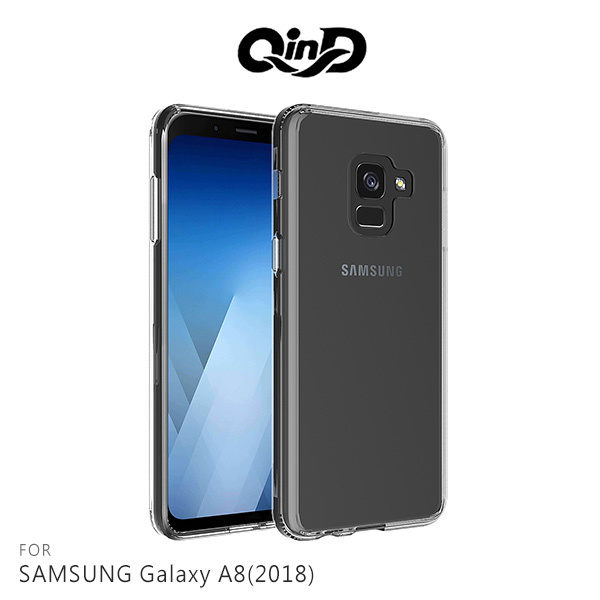 【愛瘋潮】QinD SAMSUNG Galaxy A8(2018) 雙料保護殼 高透光 PC+TPU