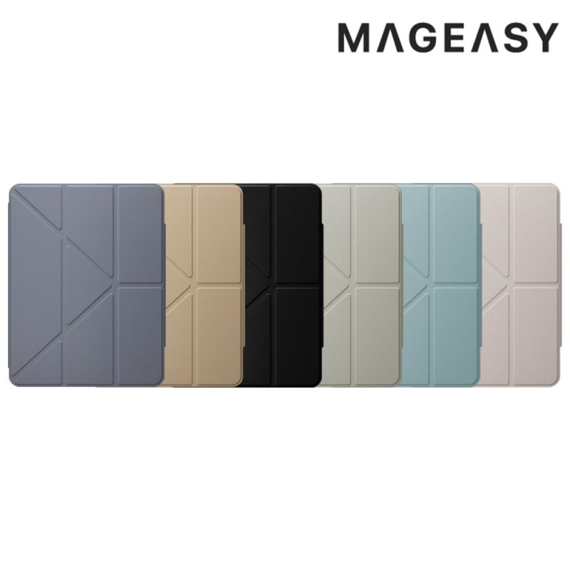 平板保護套 MAGEASY Apple iPad Air 11 (2024/M2) FACET 全方位支架透明背蓋保護套