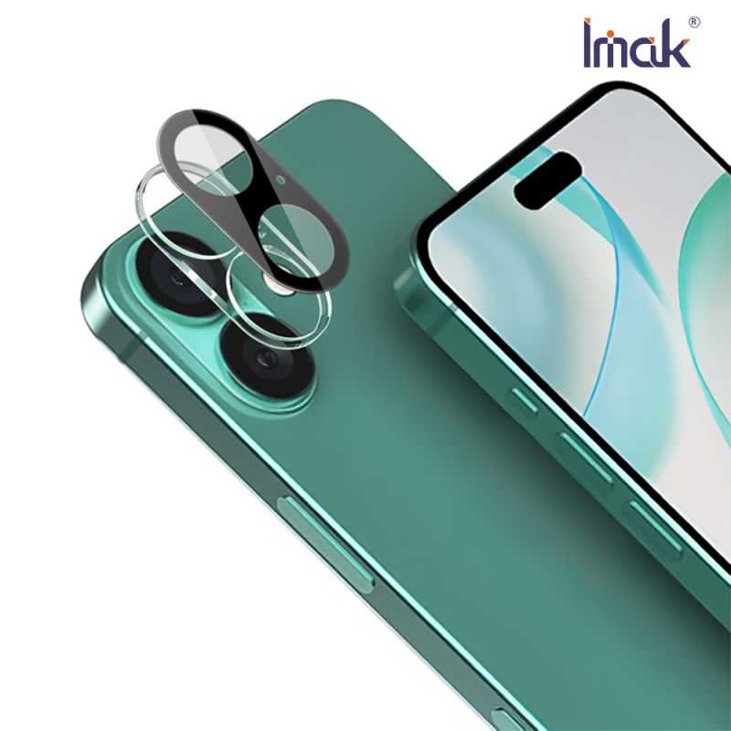 鏡頭貼 Imak 艾美克 Apple iPhone 16 / iPhone 16 Plus 鏡頭玻璃貼(一體式)(曜黑