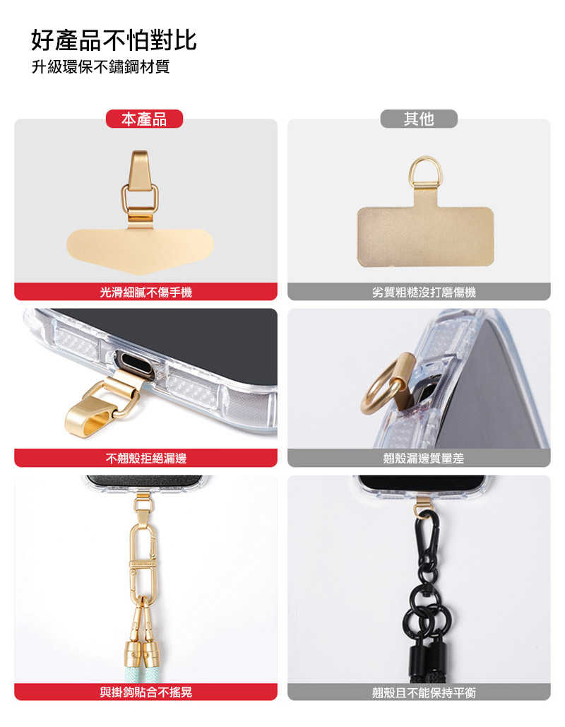 QinD 手機專用金屬掛繩固定片(搭配 USB Type-C 防塵塞) 掛繩掛片 掛繩卡片 吊繩掛片 手機夾片 【愛瘋潮