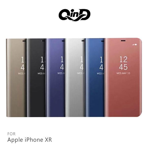 【愛瘋潮】QinD Apple iPhone XR 透視皮套 鏡面電鍍殼