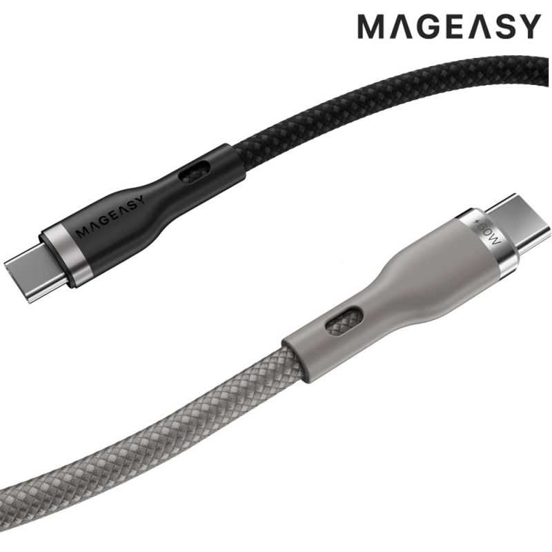 傳輸線 MAGEASY Magnetic Wire USB-C to USB-C 磁吸傳輸編織線(240W) 快充線 充