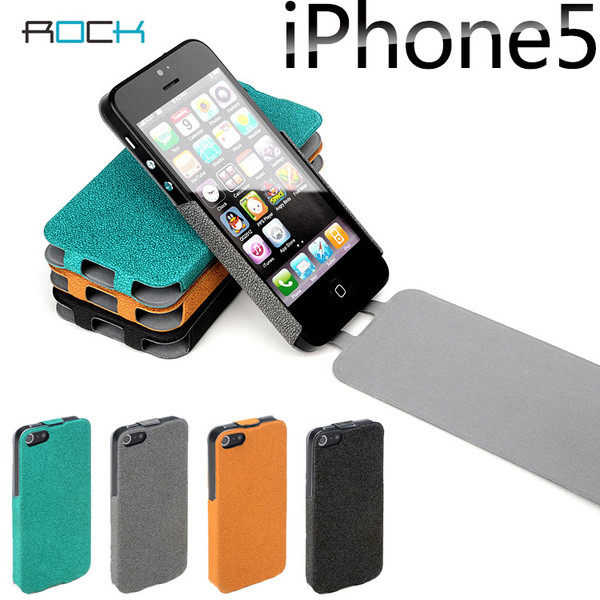【現貨】ROCK 洛克 iPhone SE / 5 / 5S 恆系列上下翻蓋皮套保護套 / 灰色