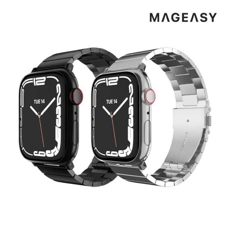 MAGEASY Apple 蘋果 Watch (42mm/44mm/45mm/49mm) MAESTRO 不鏽鋼鏈錶帶