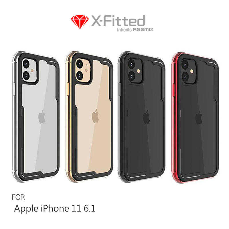 【愛瘋潮】X-Fitted Apple iPhone 11 (6.1吋) 鋁合金保護殼 邊框+透明