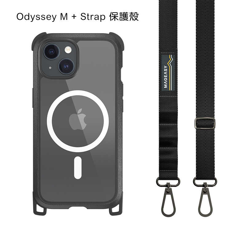 手機殼 防摔殼 MAGEASY Apple iPhone 15 Plus Odyssey M + Strap 保護殼