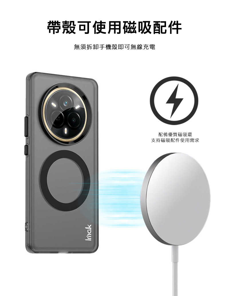 Imak 艾美克 realme 14 Pro 5G 巧克力保護套(磁吸款) 保護殼 輕薄 透明套 TPU軟套 不易發黃