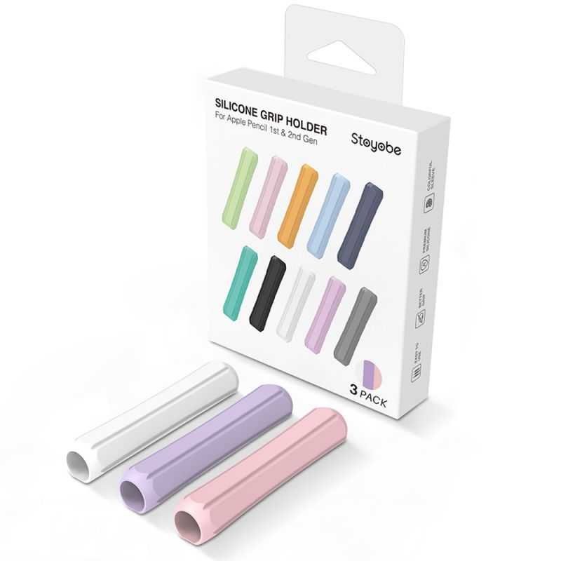 【愛瘋潮】Stoyobe Apple Pencil (一/二代) 筆握套(3入)