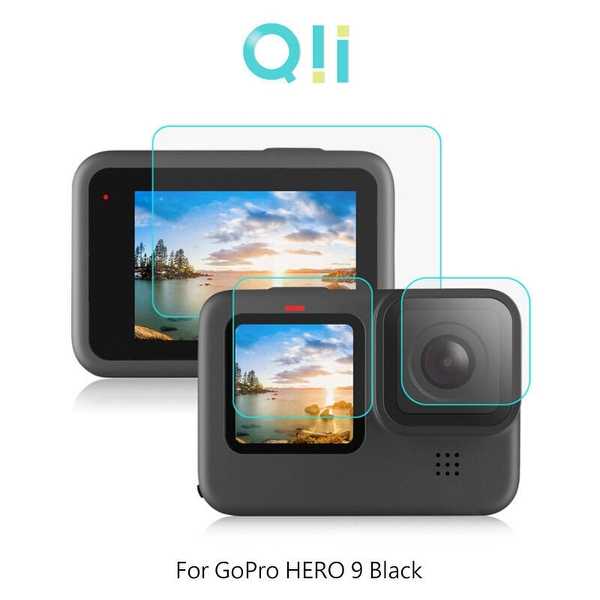 【愛瘋潮】 Qii GoPro HERO 9 Black 玻璃貼(鏡頭+大螢幕+小螢幕) 螢幕保護貼