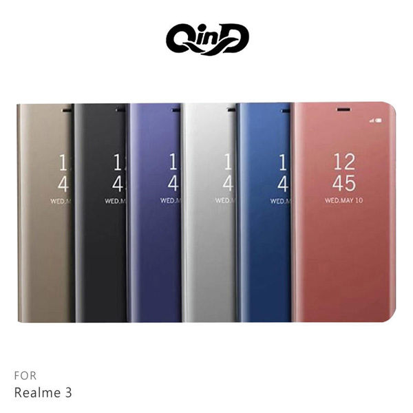 【愛瘋潮】QinD OPPO Realme 3 透視皮套 鏡面電鍍殼