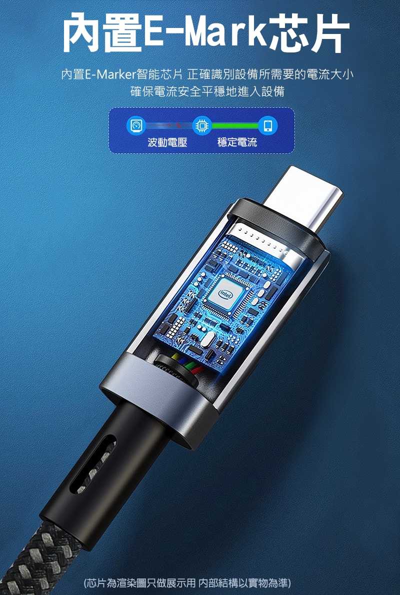 快充線 USB Type-C to C USB4 8K 數顯充電傳輸線(240W)(1M) 全功能 Type-C 超級快