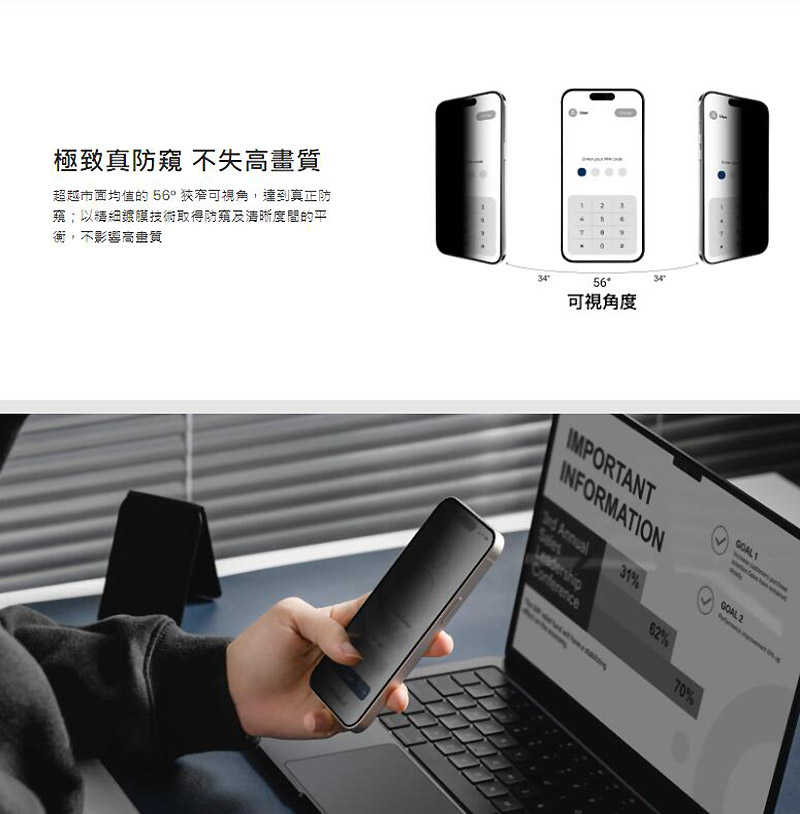 防窺鋼化玻璃保護貼 MAGEASY  iPhone 15 / 15Plus/ 15Pro / 15Pro Max