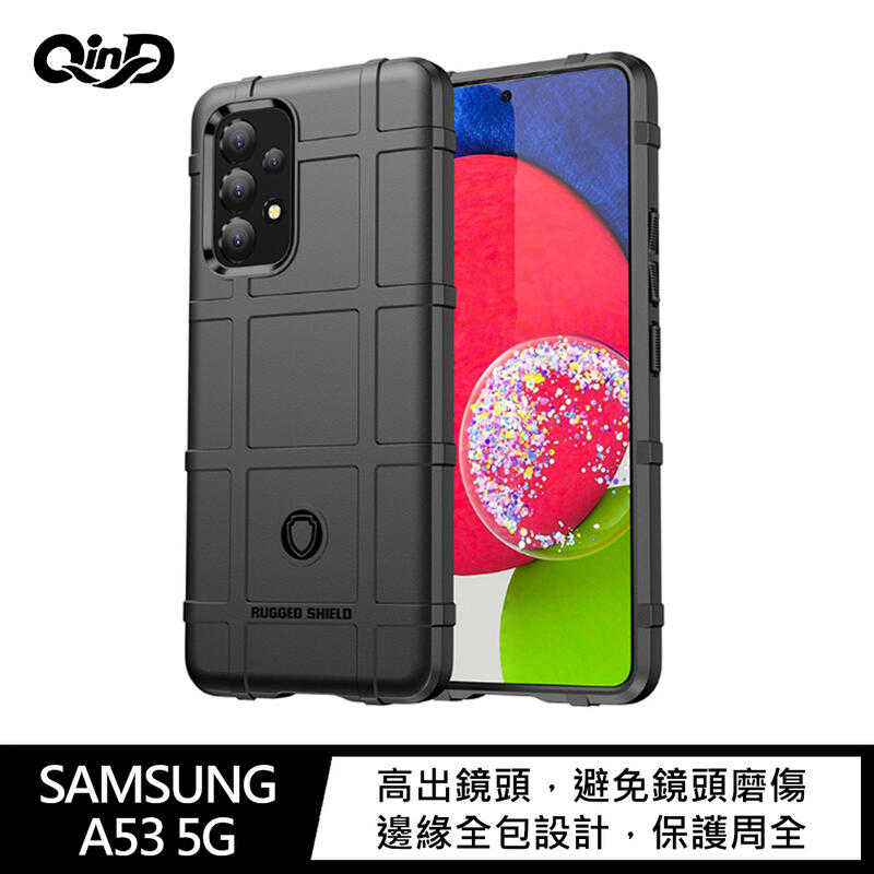 【愛瘋潮】 QinD SAMSUNG Galaxy A53 5G 戰術護盾保護套 鏡頭加高 保護套 手機殼