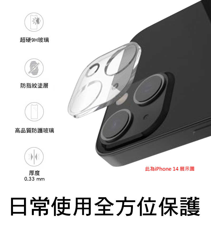 RAPTIC Apple iPhone 15/iPhone 15 Plus 一體式鏡頭玻璃貼兩片