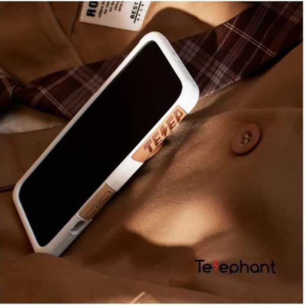 Telephant 太樂芬 EPI 水波紋抗污防摔手機殼 白焦糖奶茶 iPhone 14 全系列