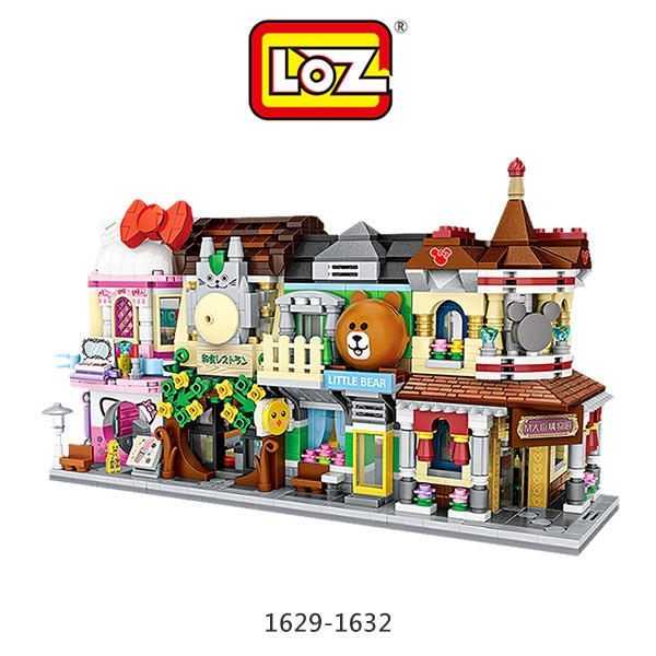 【愛瘋潮】LOZ 迷你鑽石小積木 街景系列-1629~1632 彩妝店 小熊商店 日式餐館 購物中心