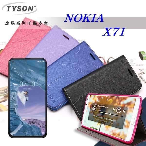 【愛瘋潮】諾基亞 Nokia X71 冰晶系列 隱藏式磁扣側掀皮套 保護套 手機殼