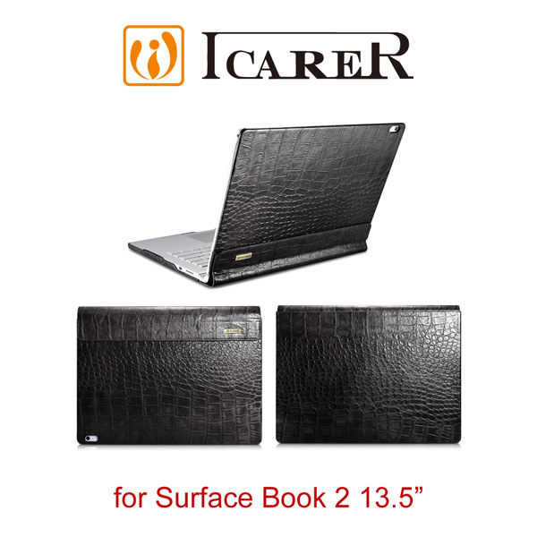 【愛瘋潮】ICARER 鱷魚紋系列 Surface Book 2 13.5吋 手工真皮皮套