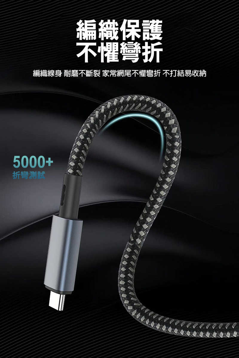 快充線 USB Type-C to C USB4 8K 數顯充電傳輸線(240W)(1M) 全功能 Type-C 超級快