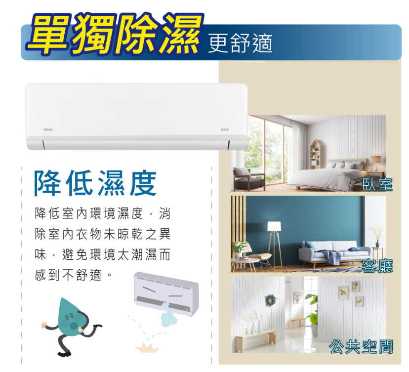 HERAN禾聯【4坪+7坪】一對二冷暖變頻一級分離式冷氣HM2-SK52H/SK23H+SK36H