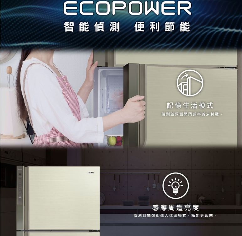 【HERAN 禾聯】485L一級能效穗香金系列變頻雙門電冰箱 HRE-B4823V