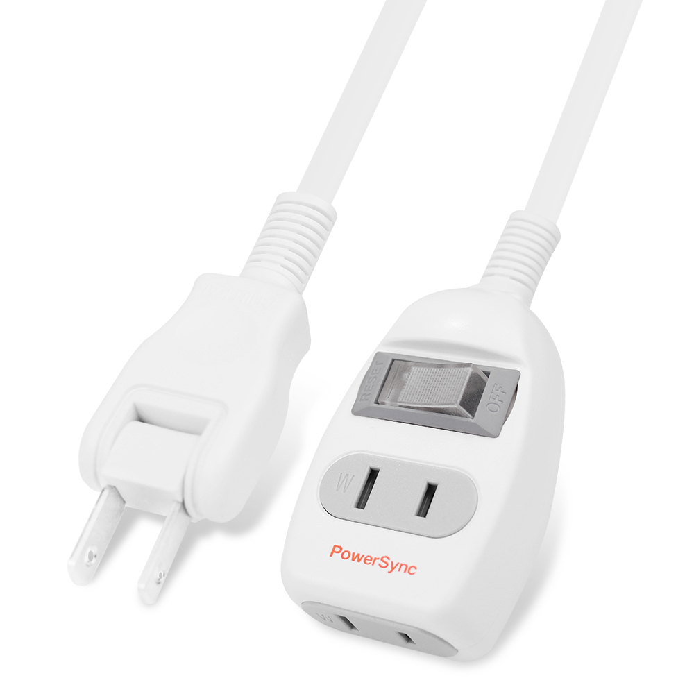 2P 1開2插防雷擊延長線 1M 白