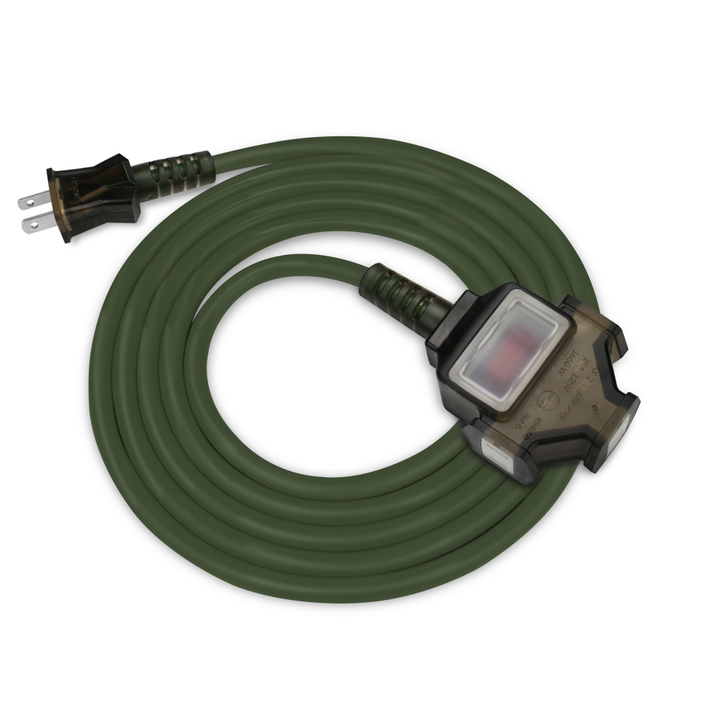 2P 1對3工業用動力延長線 15M 軍綠