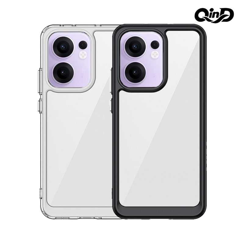 QinD OPPO Reno 13 F 雙料太空殼 手機殼 保護套 雙料殼 軟邊 硬背板 不發黃