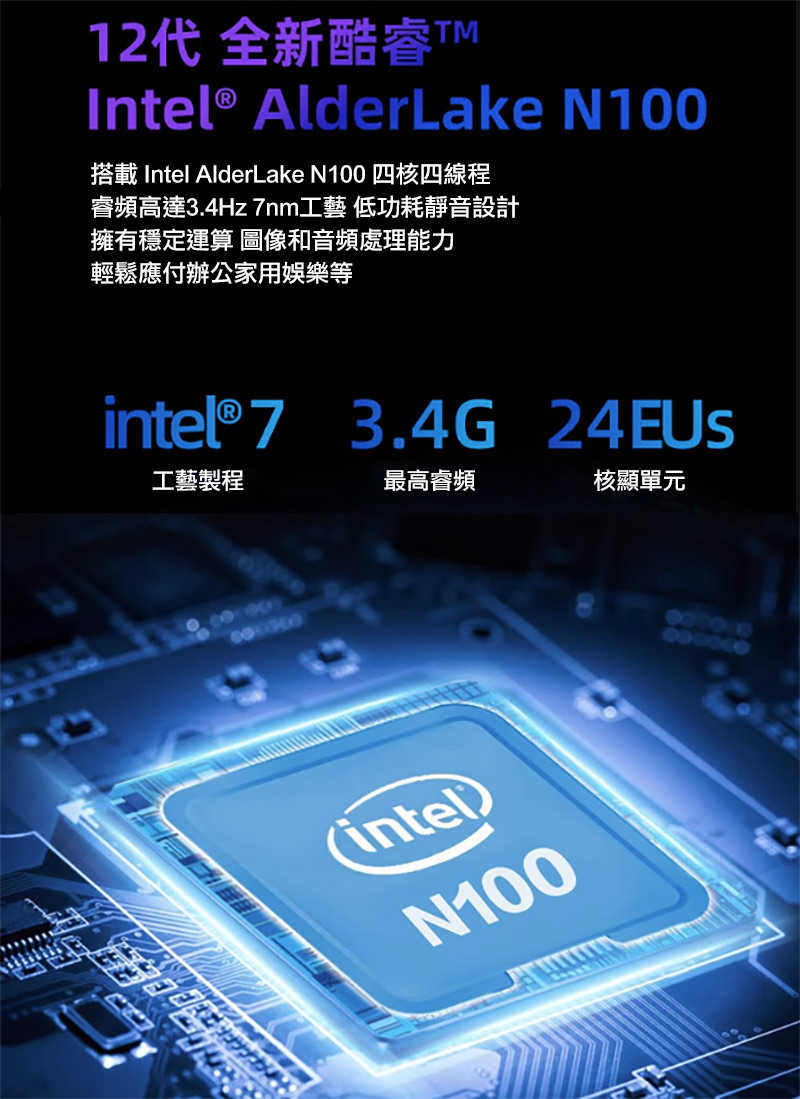 MOREFINE M6S 迷你電腦(Intel N100 3.4GHz) - 12G/(256G)(512G)(1TB)