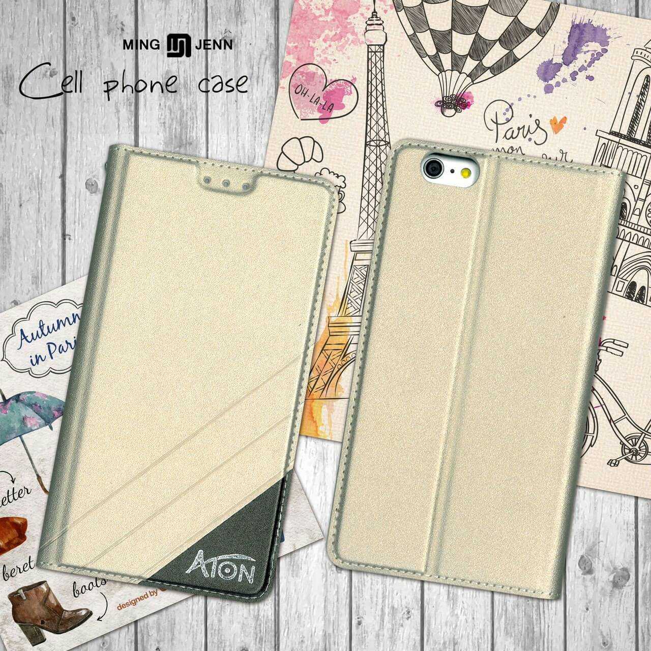 ATON 鐵塔系列 iPhone 15/15 Plus/15 Pro/15 ProMax系列 手機皮套 隱扣 側翻皮套