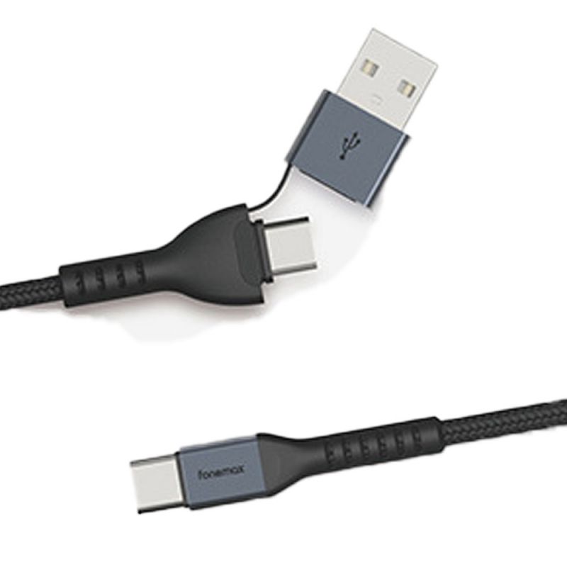 Fonemax Type-C to A+C 二合一 PD 充電線(100W)(1.2M) 超級快充線 閃充線 傳輸線