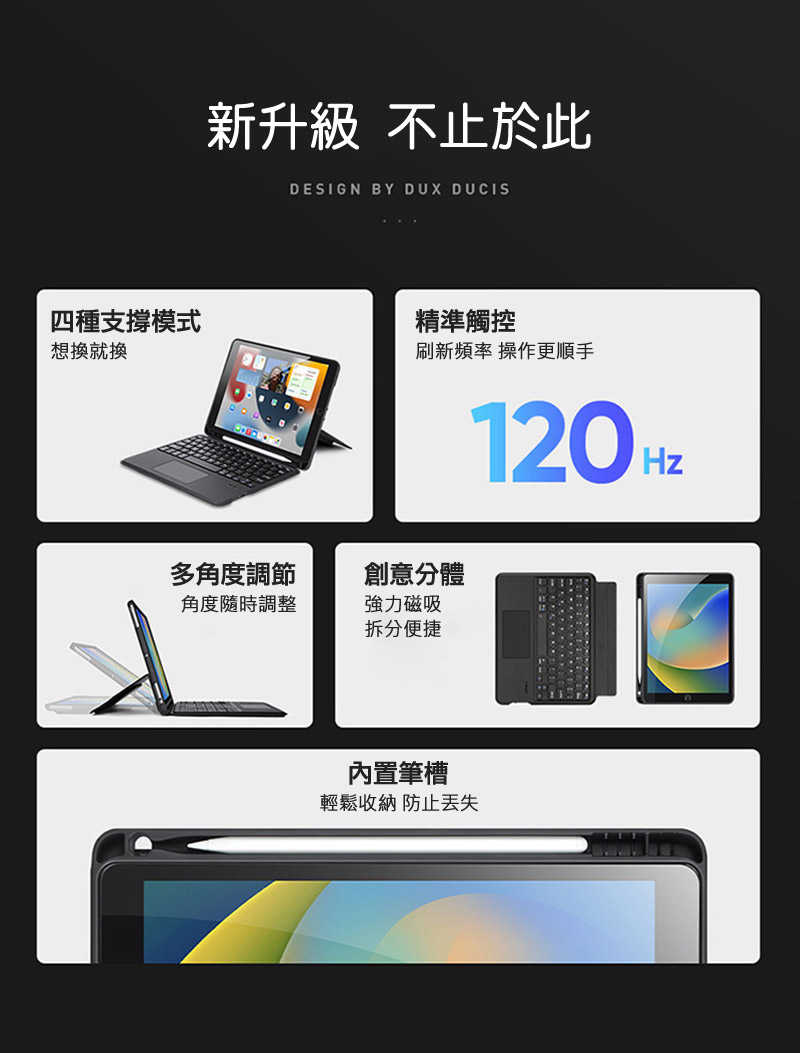 DUX DUCIS Apple iPad 10.2/Air 3/Pro 10.5 DK 鍵盤保護殼(背光版) 平板保護套
