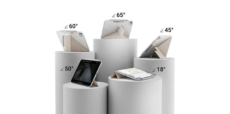 MAGEASY iPad Air 11 (M2/M3)/Air 10.9 Facet 全方位支架透明背蓋保護套(筆槽款)