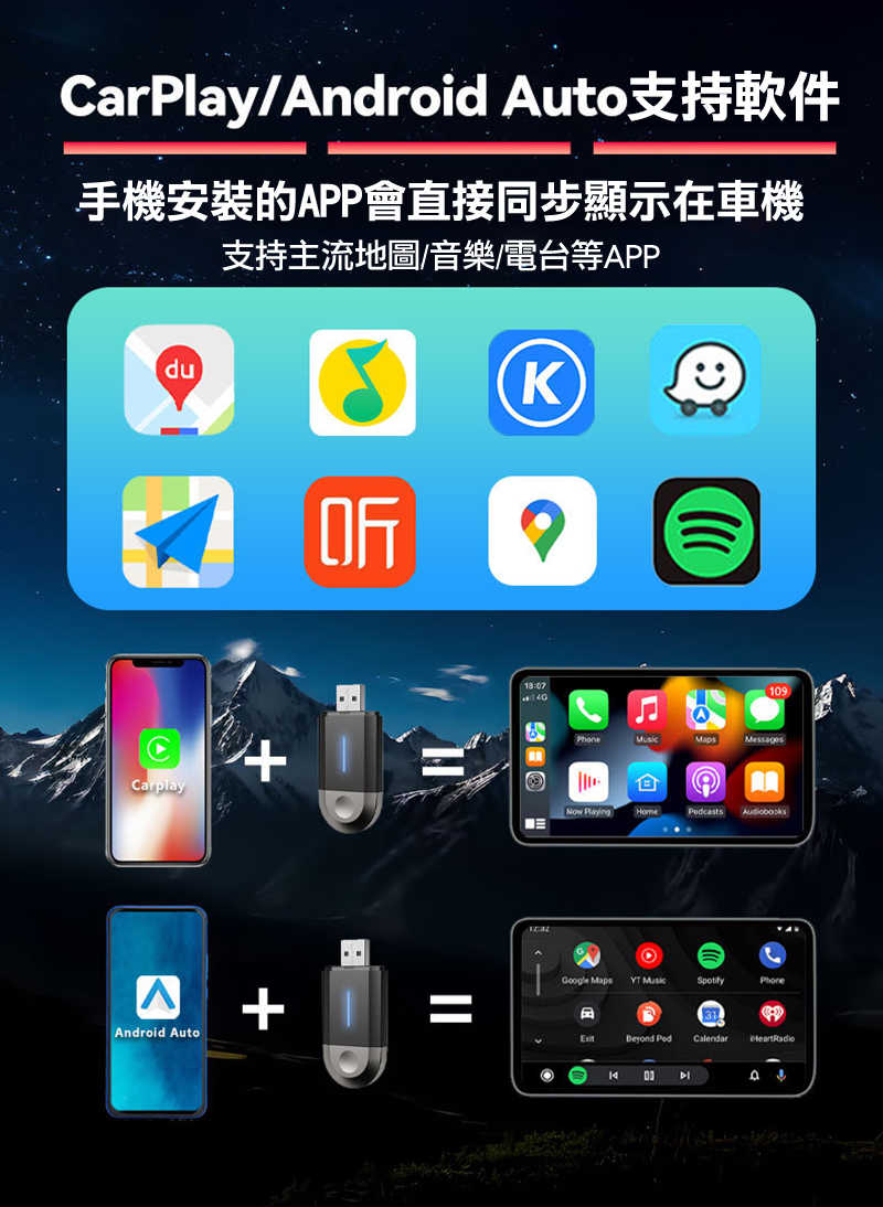 QinD PL6 車機有線轉無線 CarPlay / Android Auto 轉接器