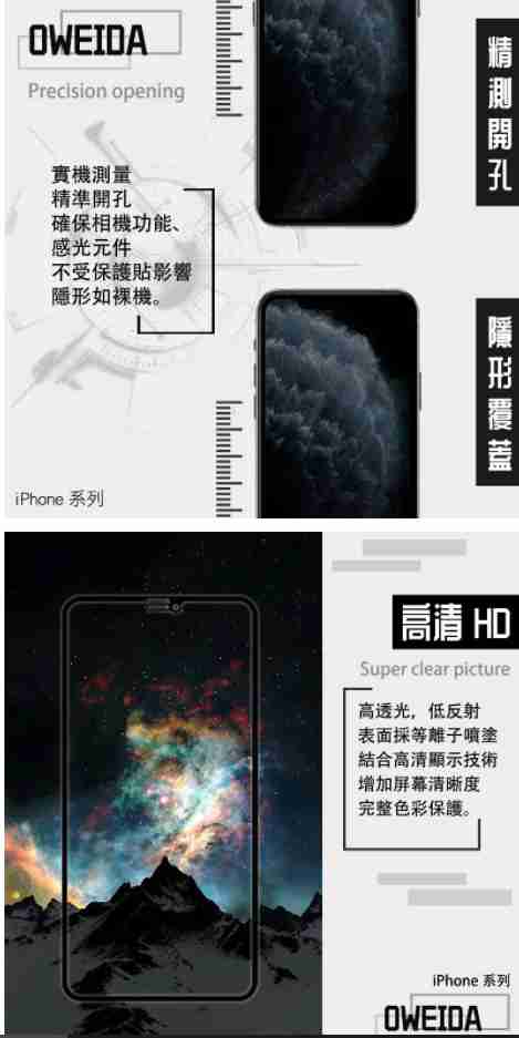 歐威達Oweida iPhone 12/ iPhone 12pro (6.1吋)防窺滿版鋼化玻璃貼