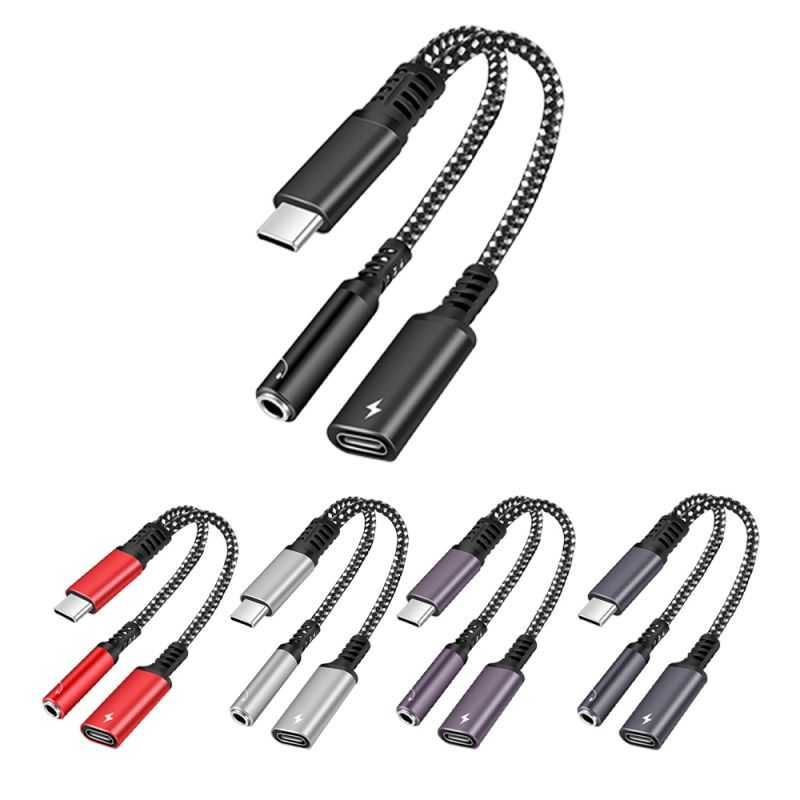 MiraScreen Type-C to Type-C+3.5mm 可充電音源轉接線 音源線 耳機線 數位解碼 高相容性