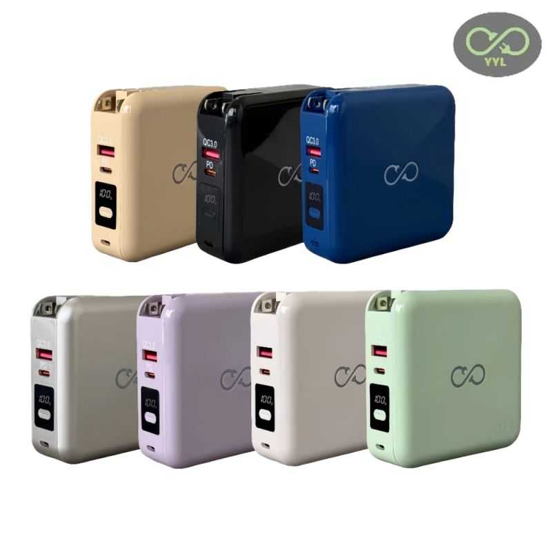 YYL 多合一無線充電行動電源(10000mAh) MagSafe 自帶線 Type-C Lightning