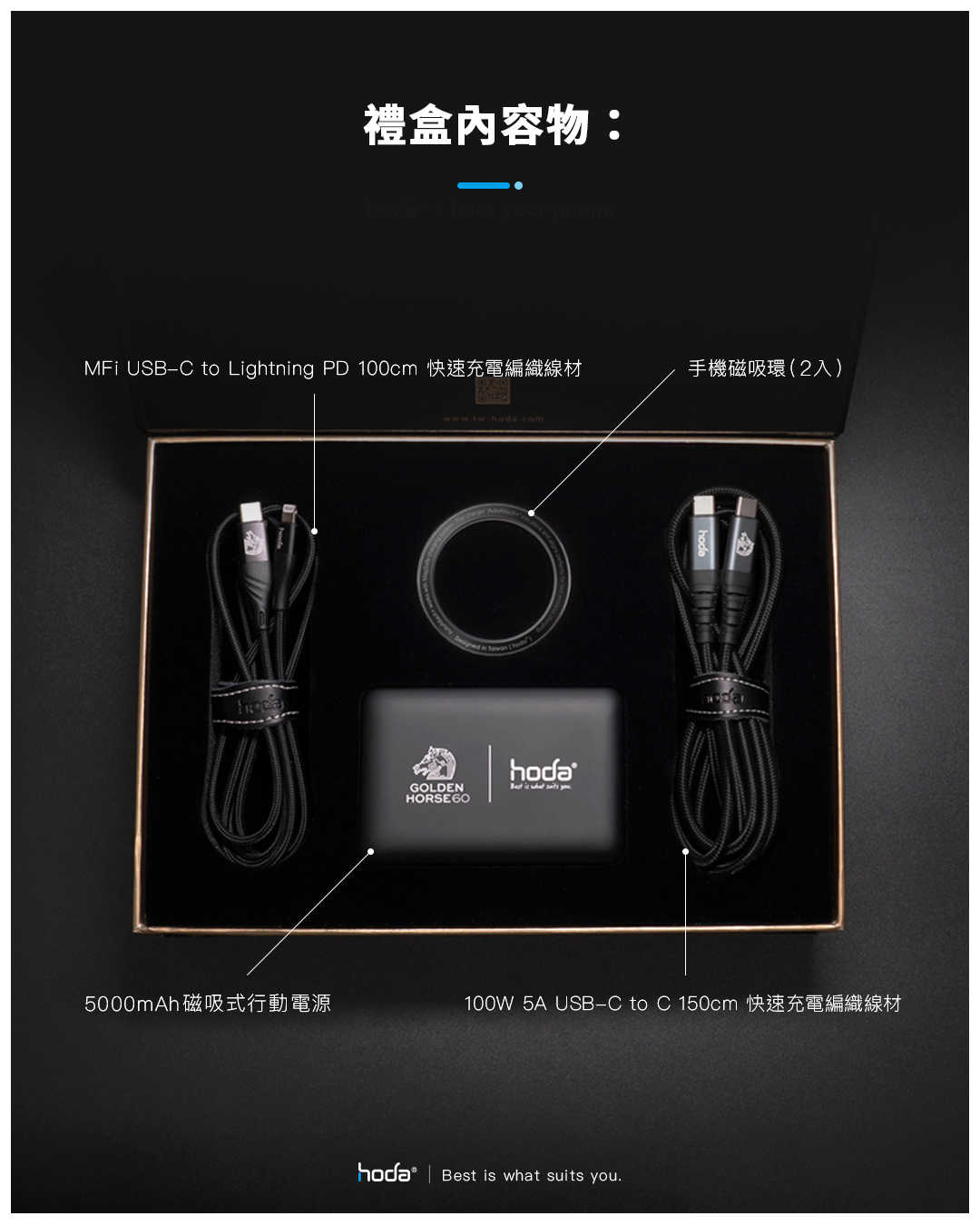 hoda × 金馬60 魔幻時刻璀璨磁吸充電禮盒