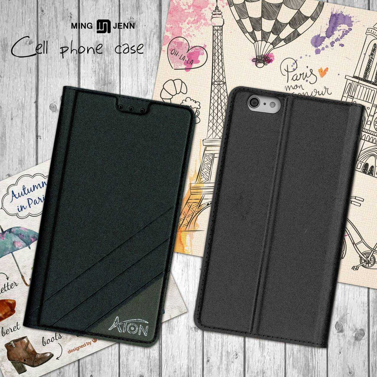 ATON 鐵塔系列 iPhone 15/15 Plus/15 Pro/15 ProMax系列 手機皮套 隱扣 側翻皮套