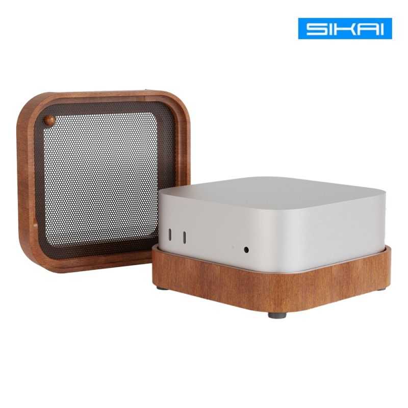 SIKAI Mac Mini (M4/M4 Pro) 原木散熱增高架 散熱支架
