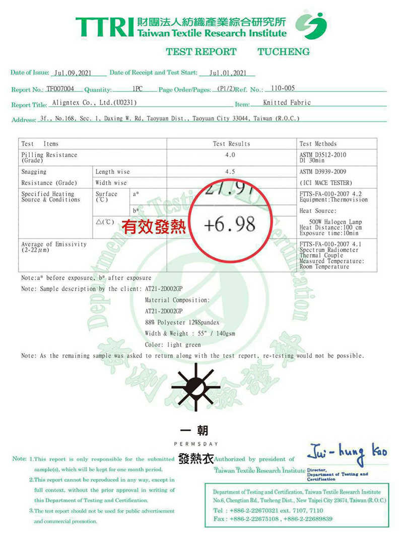 一朝日本發熱衣 台灣製造 發熱衣 紡研所認證 有效發熱 6.98+ 保暖衣 女款 大童 日本發熱纖維 瞬間發熱 吸濕速乾