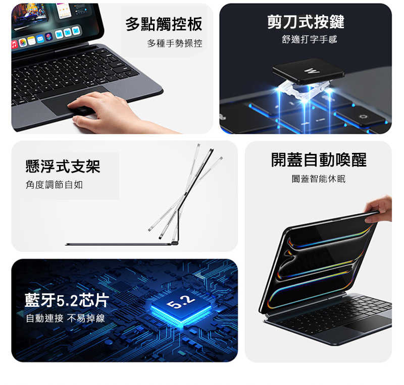 DUX DUCIS Apple 蘋果 iPad Pro 11 (2024/M4) DK 鍵盤(MK Pro) 平板保護套