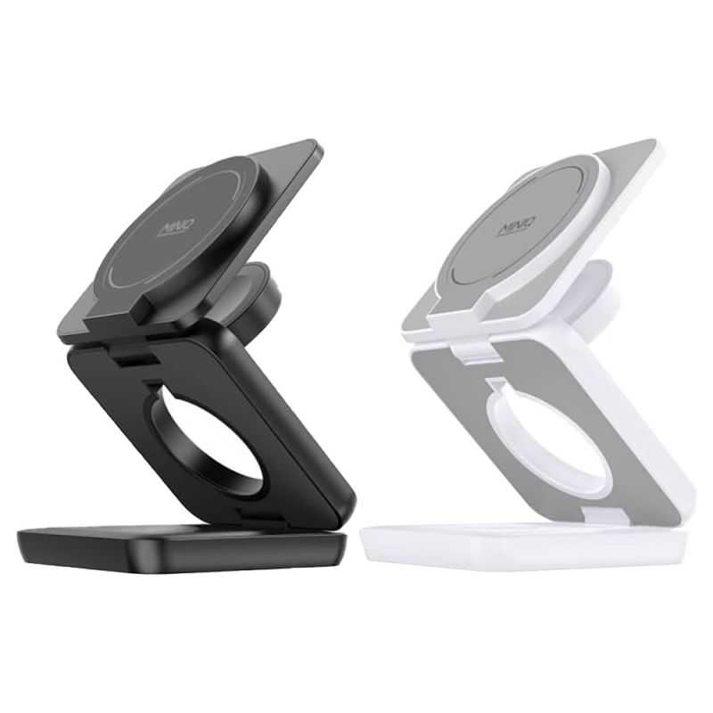 MiniQ WC-002 3in1 折疊式磁吸無線充電器座 iPhone MagSafe AirPods Pro