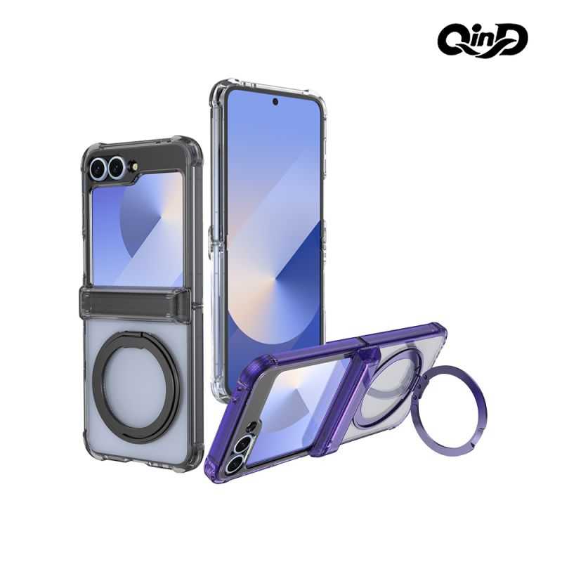 QinD SAMSUNG 三星 Galaxy Z Flip 7 FE 5G 旋轉磁吸支點殼(殼膜) 手機殼 保護殼