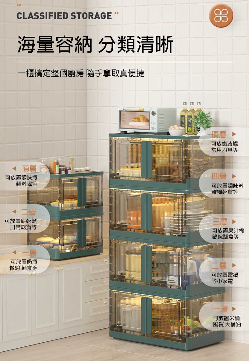 HAIXIN HE042 豎紋雙開門收納箱(大款)